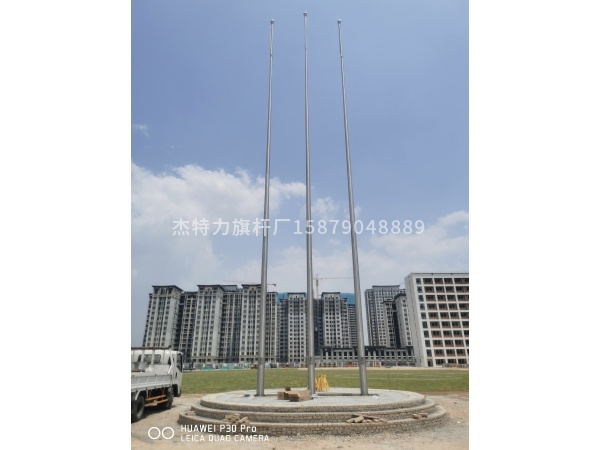 杰特力-不锈钢锥形内置式手动手摇升旗杆